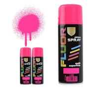H HANSEL HOME Pintura Spray Rosa Fluorescente 400 Ml - Pack de 3 Unidades