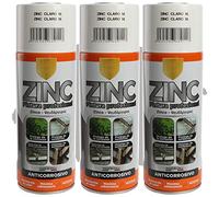H HANSEL HOME Pintura Spray Zinc Claro 400 Ml - Pack de 3 Unidades