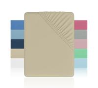 H HANSEL HOME Sábana Bajera Ajustable Cama 135 - Altura 28cm - Microfibra Suave y Transpirable - Sábanas Bajeras Ajustables - Sábana Bajera 135x190/200cm - Beige