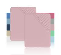 H HANSEL HOME Sábana Bajera Ajustable Cama 140 - Altura 28cm - Microfibra Suave y Transpirable - Sábanas Bajeras Ajustables - Sábana Bajera 140x190/200cm - Rosa - 2 Unidades