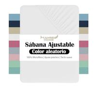 H HANSEL HOME Sábana Bajera Ajustable Cama 150 - Altura 28cm - Microfibra Suave y Transpirable - Sábana Bajera 150x190/200cm - Color Aleatorio, Envío según Disponibilidad