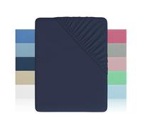 H HANSEL HOME Sábana Bajera Ajustable Cama 150 - Altura 30cm - Microfibra Suave y Transpirable - Sábanas Bajeras Ajustables - Sábana Bajera 150x190/200cm - Azul Marino