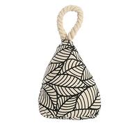 H HANSEL HOME Tope de Puerta Decorativo Tope Puerta de Tela Arena Sujeta Puertas Suelo Tope para Ventanas y Puertas - Pirámide Hoja Negra