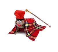 H HANSEL HOME Tronco de Navidad Caga Tio, Tió de Nadal Tronco Cagatio diseño de catalán Occidental, Decoracion Navidad - 24 cm + Manta + Bastón