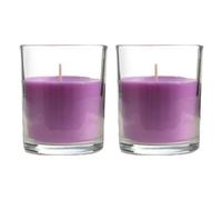 H HANSEL HOME Vela Aromática, Vela en Vaso de Cristal de Cera Vegetal - 28 Horas de Duración, Velas Perfumadas, 8,5x7 cm, Lavanda, 125g x 2 unidades