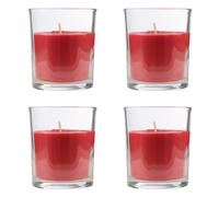 H HANSEL HOME Vela Aromática, Vela en Vaso de Cristal de Cera Vegetal - 28 Horas de Duración, Velas Perfumadas, 8,5x7 cm, Frutas Bosque, 125g x 4 unidades