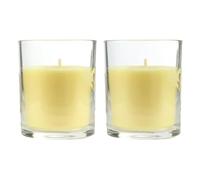 H HANSEL HOME Vela Aromática, Vela en Vaso de Cristal de Cera Vegetal - 28 Horas de Duración, Velas Perfumadas, 8,5x7 cm, Jazmín, 125g x 2 unidades