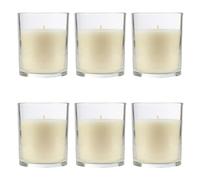 H HANSEL HOME Vela Aromática, Vela en Vaso de Cristal de Cera Vegetal - 28 Horas de Duración, Velas Perfumadas, 8,5x7 cm, Antiolores, 125g x 6 unidades