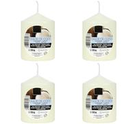 H HANSEL HOME Vela Taco Perfumada de Larga Duración, 7 x 5,7 cm, Velas Blancas, Dulce de Coco, 135g x 4 unidades