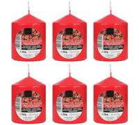 H HANSEL HOME Vela Taco Perfumada de Larga Duración, 7 x 5,7 cm, Velas Rojas, Frutas del Bosque, 135g x 6 unidades