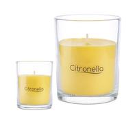 H HANSEL HOME Velas Aromáticas de Citronela en Vaso de Cristal 125g x 2 - Antimosquitos Natural, 28 Horas de Duración, 8.5x7 cm