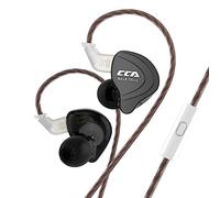 H HIFIHEAR CCA C10 - Auriculares intraurales con Cable con micrófono, 4B 1DD 5 Controladores intraurales de Metal HiFi IEMs con Placa Frontal de aleación de Zinc (Negro Mate, con micrófono)