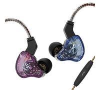 H HIFIHEAR KBEAR KS2 Wired Earbuds, IEM 1BA1DD in Ear Headphone, HiFi Over Ear Earbud Headset Noise Cancelling Hybrid Earphone for Running Walking (with Mic, Blue)