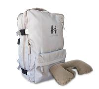 H Himprox Mochila de Viaje 43x30x20 cm + Cojín Cervical Hinchable - Equipaje de Mano para Cabina - Mochila Impermeable con Puerto USB y Compartimento para Portátil 15,6” - Unisex