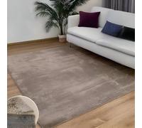 H HOME UNIVERSAL Alfombra Decorativa Interior Tie-Dye, Diseño Moderno en Gris, Textura Suave, para Salón y Dormitorio (Marrón Claro, 60X90CM)
