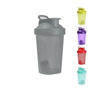 H HOME UNIVERSAL Botella Shaker 400ml con Mixball - Agitadora para Proteínas en Polvo, Sin Fugas, Plástico Resistente con Tapa, Ideal para Fitness, Gimnasio y Deportes (Gris)