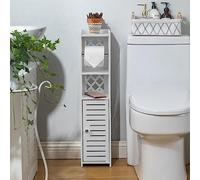 H HUIYKALY Almacenamiento de Papel higiénico, Soporte de Papel higiénico, Soporte de baño con Inserto de Soporte de Papel higiénico, gabinete de Almacenamiento Delgado para Espacios pequeños, Color