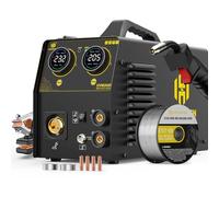 H HZXVOGEN HVM205P 205A Soldador MIG MAG Pulsado, 230V 5 en 1 Máquina de Soldar Multiproceso para Aluminio, Control Sinérgico con Gran Pantalla LED