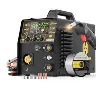 H HZXVOGEN soldadora MIG 250A 230V 6 en 1, MIG gas/MIG sin gas/Lift TIG/electrodo/Spot/Spool Gun, control sinérgico, pantalla LED, ajuste de corriente, multiproceso