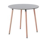 H.J WeDoo Estilo Escandinavo Mesa de Comedor Redonda, Mesa Café Moderna Ronda Mesa y Patas de Madera de Haya, 80 * 75 cm, Gris