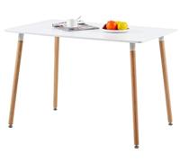 H.J WeDoo Mesa de Comedor Rectangular de Madera de Diseño Escandinavo para 4 a 6 Personas Blanca 110 x 70 x74 cm (Sólo Mesa)