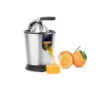 H.Koenig AGR80 - Exprimidor eléctrico de naranjas profesional de 160 W, palanca y filtro de acero inoxidable, sistema antigoteo, sin BPA, piezas aptas para lavavajillas