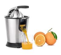 H.Koenig AGR80 - Exprimidor eléctrico de naranjas profesional de 160 W, palanca y filtro de acero inoxidable, sistema antigoteo, sin BPA, piezas aptas para lavavajillas