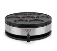 H.Koenig Crepera eléctrica KREP56, Crepera 2 en 1, Planchas reversibles, Crepe Party, Crepes y Mini crepes, Termostato regulable 230°, Planchas antiadherentes 33 cm y 10cm, 1500W