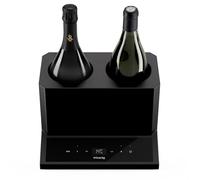H.Koenig Enfriador de vino LVX28 2 Botellas Vino Blanco, Vino Tinto, Rosado, Champán, hasta 9 cm de diámetro, Temperatura Ajustable de 5 °C a 18 °C, Control Digital, Sistema Termoeléctrico de 87W