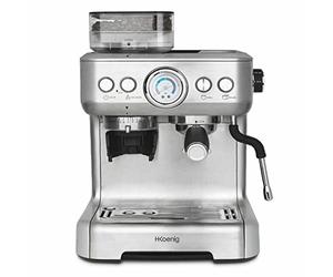 H.Koenig Espresso machine with grinder EXPRO980, 2.7L, 250g bean reservoir, 15 grind sizes, Italian pump, Customizable dosage for 1 or 2 cups, Thermoblock, Pressure 20 bars