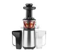 H.Koenig Exprimidor Vertical GSX12 Acero Inoxidable Negro, Zumo de Frutas y Verduras, Sin BPA, Boca Ancha 82 mm, Presión Suave, 1 Litro, 400 W
