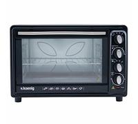 H.Koenig FO42 Horno Electrico Sobremesa, Horno Conveccion Encimera, Capacidad de 42 Litros, 2000 W, 7 Modos, Temperatura hasta 230ºC, Tiempo hasta 60 Mins, Termostato, Acero Inoxidable, Negro