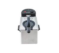 H.Koenig Freidora con cesta extraíble DFX300, Acero inoxidable, Capacidad aceite 3L, Temperatura regulable, Filtro antiolor, Potencia 2100 W