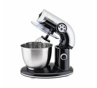 H.Koenig KM80 Robot de cocina profesional Multifunción 5.5L Acero Inoxidable Negro, Robot pastelero de 4 Velocidades, Batidor, Mezclador, Gancho Amasador, Tapa Antisalpicaduras, Potente 1000W