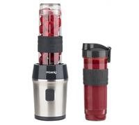 H.Koenig Mini batidora Smoothie maker Compacto 570mL SMOO9 Sin BPA Potente 300W, Batidora de Smoothie 2 Botellas Portátiles, 4 Cuchillas de Acero Inoxidable, Gris