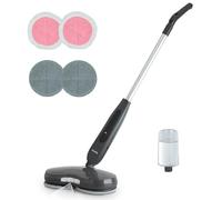 H.Koenig Mopa Eléctrica Sin Cable LST70, Mopa Quitapolvo, 250ml Capacidad, Luz LED, Silenciosa, para Madera Dura y Baldosas, 4 Paños