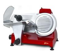 Cortafiambres eléctrico profesional MSX224 de H.Koenig - Cuchilla de 22 cm, corte ajustable 0-12 mm, afilador integrado, gran superficie de corte, 282 rpm - Rojo