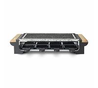 H.KOENIG RP328 - Raclette 8 personas 2 en 1, plancha con piedra natural, 1400 W.