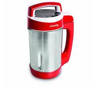 H.Koenig Sopera Eléctrica y Licuadora, Máquina para Hacer Sopas, Batidos, o Compotas, 1.1 litros, 850 W, 4 Programas, Acero Inoxidable, Rojo MXC18, plástico