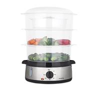 H.Koenig VAP10 Vaporizador Eléctrico, Multifuncional, 9L, Programable, Profesional, 3 Compartimentos, Huevos, Legumbres, Arroz, Minutero 60 Min