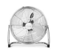 H.Koenig Ventilador de pie JOE30, 40 cm, 100 W, 3 velocidades, inclinación regulable, 3 aspas, pies antideslizantes, silenciador, metal cromado