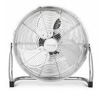 H.Koenig JOE32 Ventilador Diseño en Metal Cromado, 100 W, 3Velocidades, 3Aspas, Diámetro 45cm, 62.32 dB, Regulador de inclinación,Pies Antideslizantes