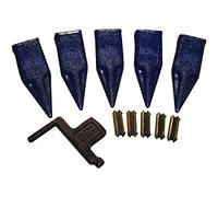 H&L Tooth Company Forged in The USA 230T9 Single Tiger Backhoe Bucket Dientes + 23FP Flexpins (paquete de 5) para Deere, Case, JBC y más. + Herramienta removedora gratuita | 23 | 230 | Fabricado en los Estados Unidos