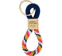 H:) Llavero PPY life con motivo "destellos" | lazo trenzado, algodón, clip de metal con texto grabado, longitud 11,6 cm | regalo de cumpleaños, sorpresa divertida | 74445