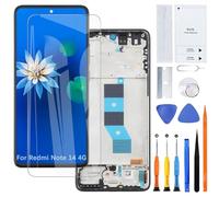H&LYCYJ Pantalla LCD para Xiaomi Redmi Note 14 4G TFT 24117RN76G 24117RN76O 24117RN76E LCD Kit de montaje (negro con marco, sin huellas dactilares)