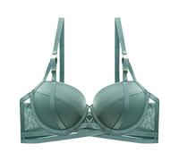 H & M Ropa de mujer material exterior ajustable, plegable, antiflacidez, anticaída y sujetador grande, azul, 40