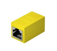 H.May RJ45 Cable de Red Par Conector Conector de Acoplamiento a la Red de Paso a través de la Cabeza / Cabeza / uno a Dos de extensión / Cabeza Divisor de Cable de Red (Through Head Yellow)