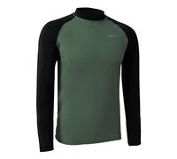 H.MILES Camiseta de manga larga para hombre, protección UV, esnórquel, natación, surf, top de capa base, chaleco, verde, S