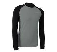 H.MILES Camiseta de manga larga para hombre, protección UV, esnórquel, natación, surf, top de capa base, chaleco, gris, XL