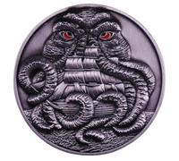 H.P. Lovecraft Cthulhu Necronomicon Cosmic Horror Mythos Great Old One Ship Sail Ocean Sea Hydra Kraken - Pin esmaltado de 4 cm, 1.6 Inches, Esmalte, Esmalte